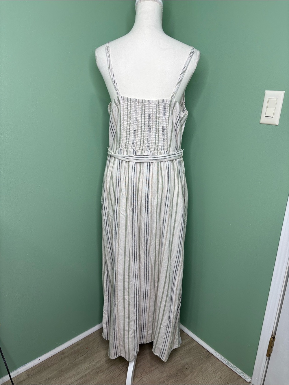 Splendid Cream Maxi Dress with Multicolor Vertical Stripes - Picture 5 of 7